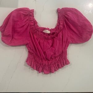 Altar'd State Pink🌸 Ruffled Halter Top, Size Small